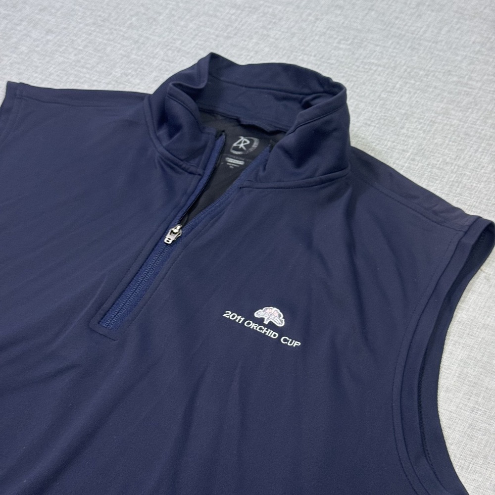 Zero Restriction 1/4 Zip Golf Vest Mens XL Blue Sleeveless Mock Neck Performance